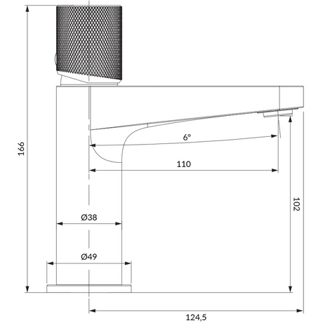 OMNIRES Bateria umywalkowa CONTOUR stojąca antracyt szczotkowany CT8010AT